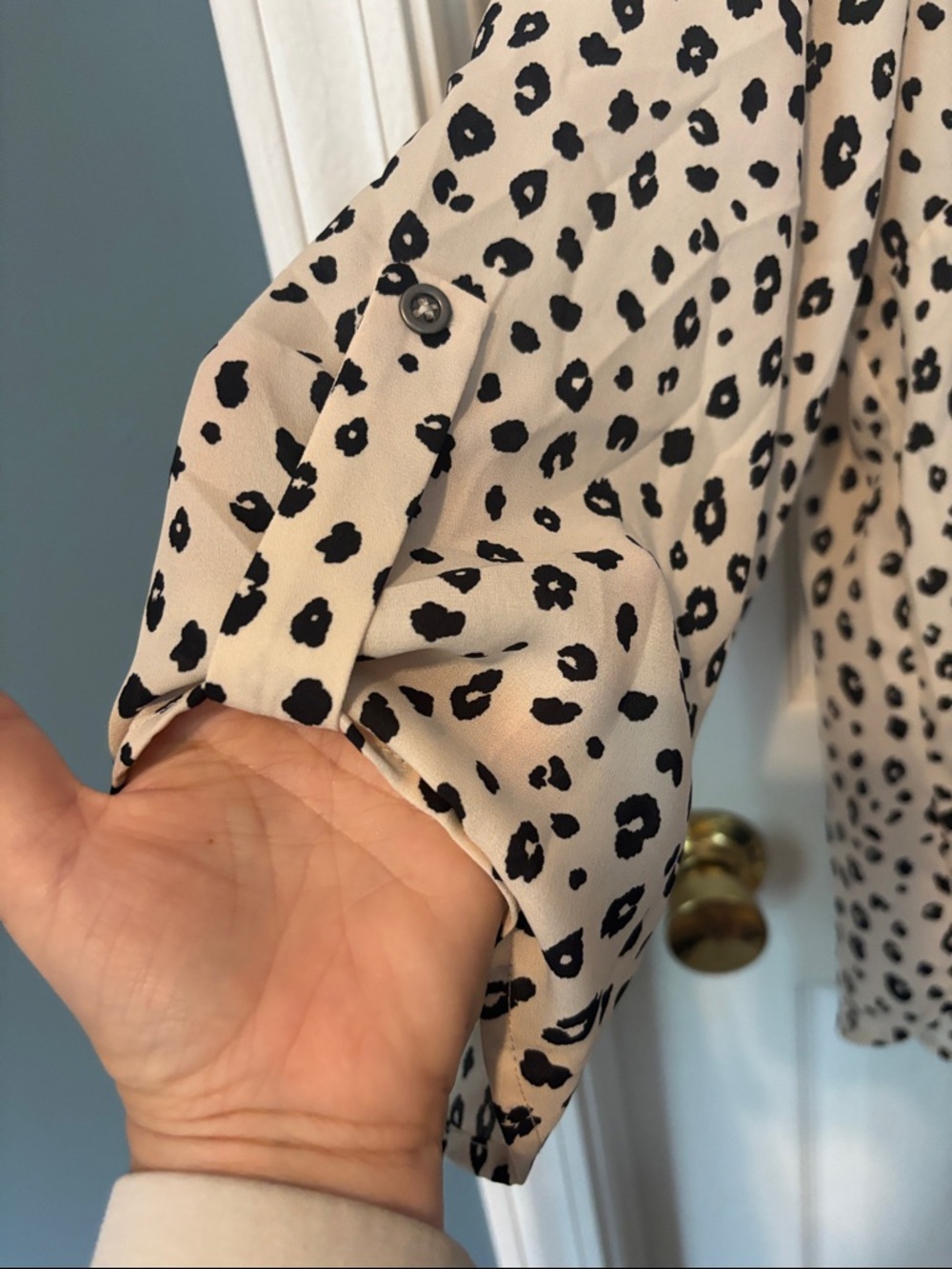 Animal Print Leopard V-Neck Blouse - Women Tops 2X - Picture 5 of 8